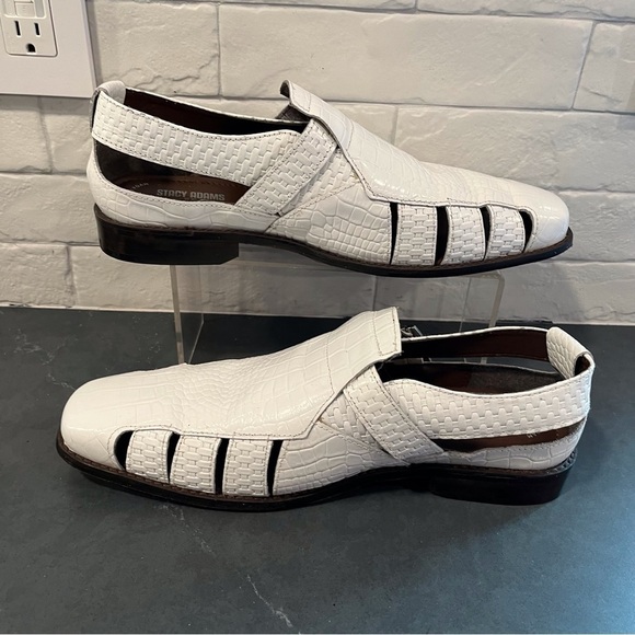 Stacy Adams sz 12 Calzada white leather woven haurache dress sandals main image 9